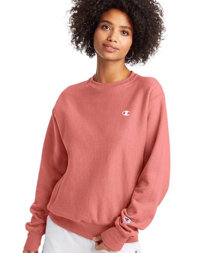 Champion Reverse Weave Boyfriend Crew - Naisten Koralli Collegepaita - Suomi 5681243-XE